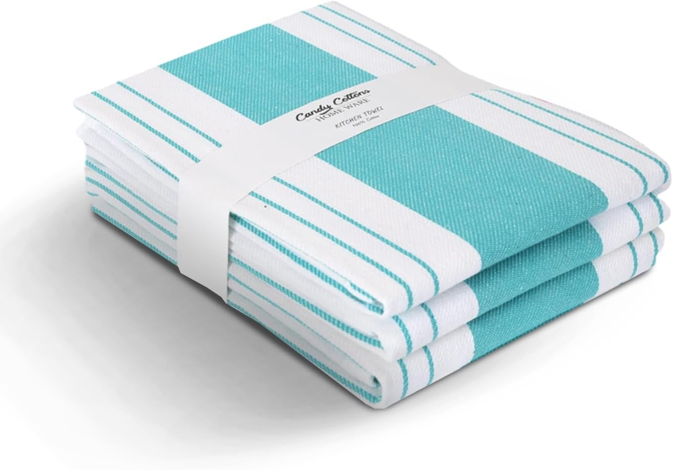 image:imageStripe Kitchen Towels Decor 18x28 in Cotton Dish Towels Boho Embroidery Festive Gift Set of 6 Pantry Kitchen Vintage Farmhouse Reusable Kitchen Dish TowelsGreenBlue Modern 3 Pack