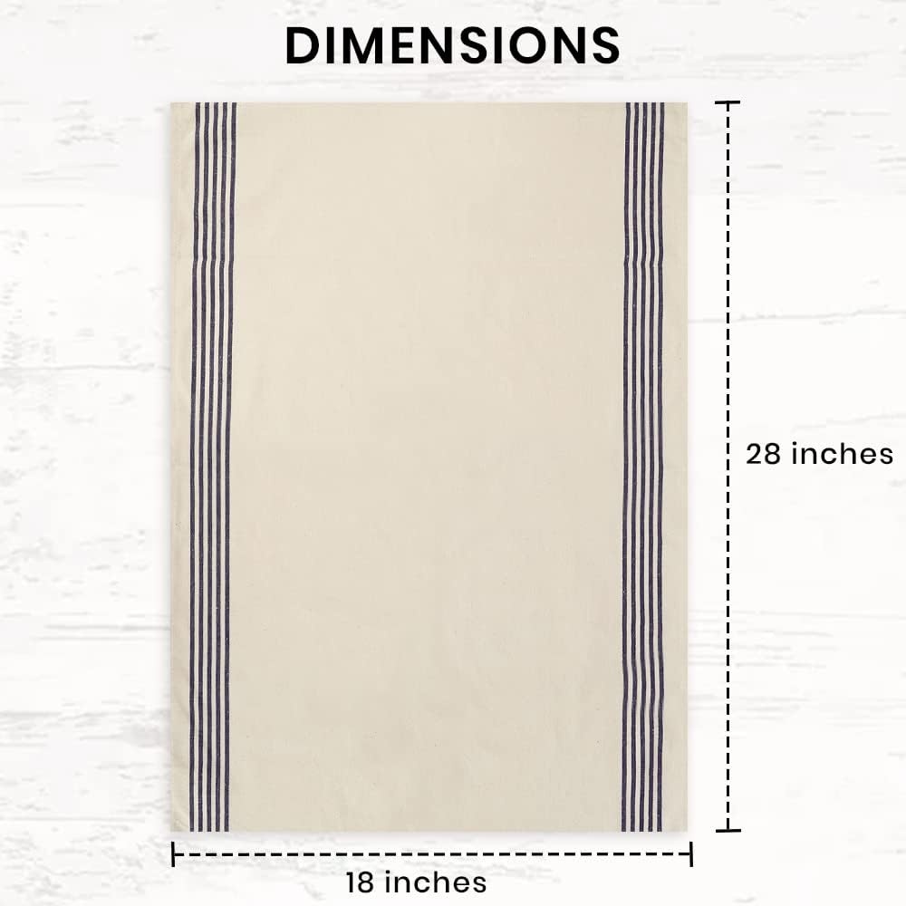 image:imageStripe Kitchen Towels Decor 18x28 in Cotton Dish Towels Boho Embroidery Festive Gift Set of 6 Pantry Kitchen Vintage Farmhouse Reusable Kitchen Dish TowelsGreenBlue Recycled