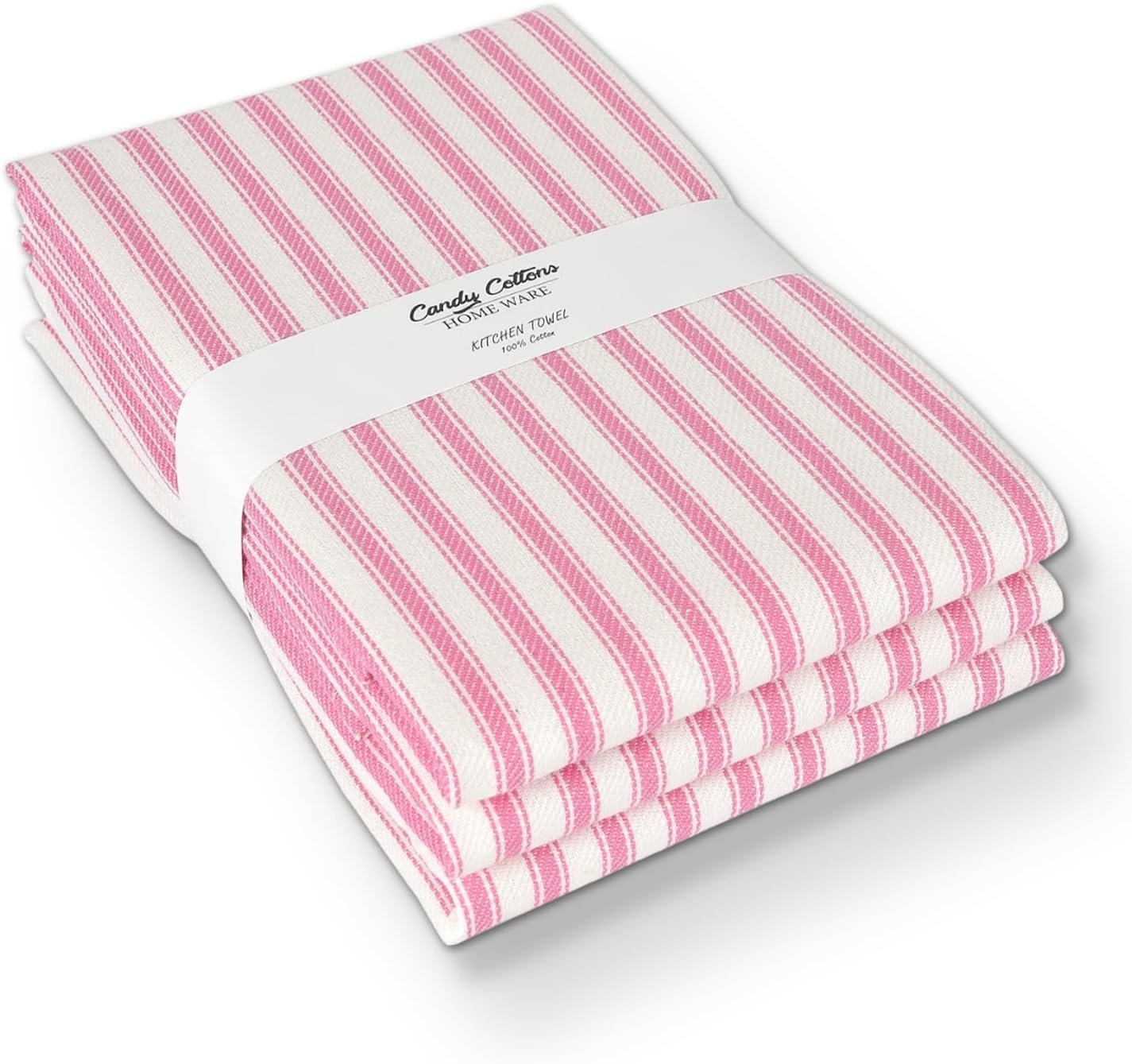 image:imageStripe Kitchen Towels Decor 18x28 in Cotton Dish Towels Boho Embroidery Festive Gift Set of 6 Pantry Kitchen Vintage Farmhouse Reusable Kitchen Dish TowelsGreenPink French 3 Pack