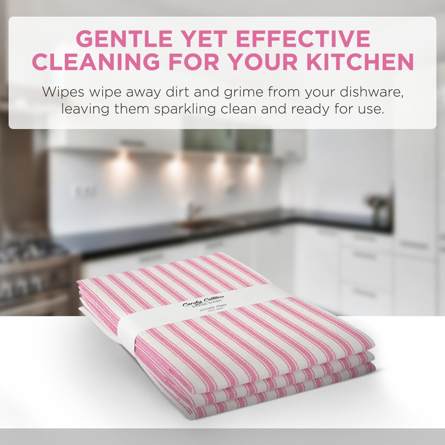 image:imageStripe Kitchen Towels Decor 18x28 in Cotton Dish Towels Boho Embroidery Festive Gift Set of 6 Pantry Kitchen Vintage Farmhouse Reusable Kitchen Dish TowelsGreenPink French 3 Pack