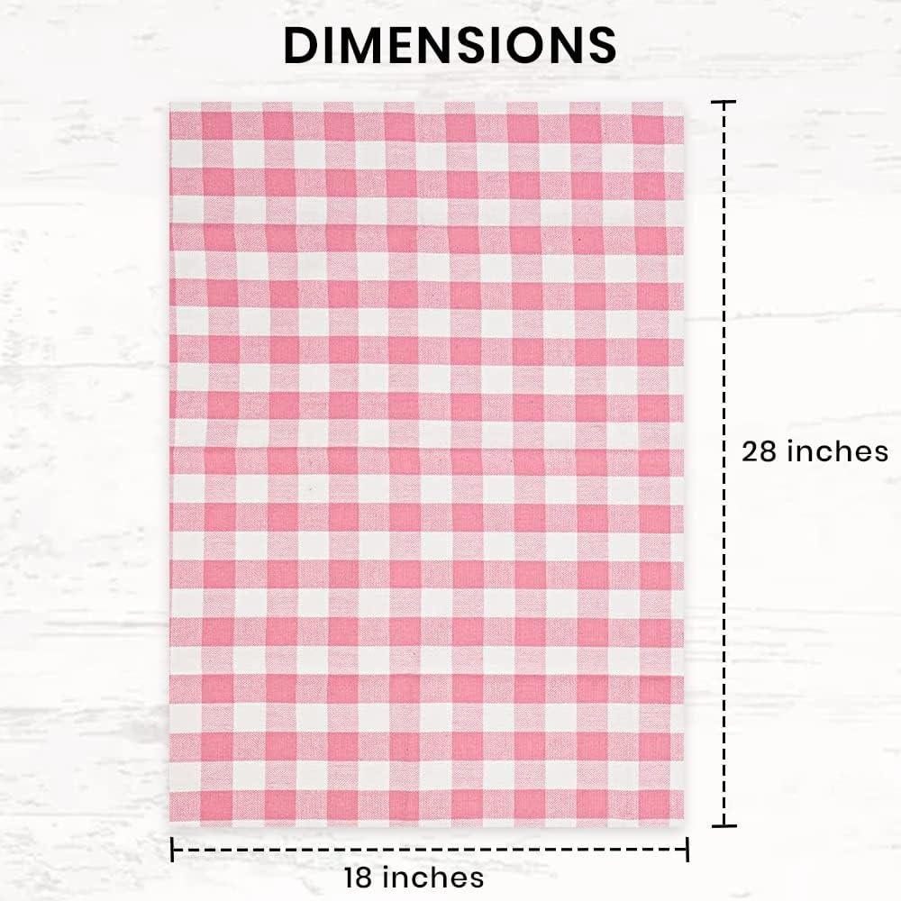 image:imageStripe Kitchen Towels Decor 18x28 in Cotton Dish Towels Boho Embroidery Festive Gift Set of 6 Pantry Kitchen Vintage Farmhouse Reusable Kitchen Dish TowelsGreenPink Check