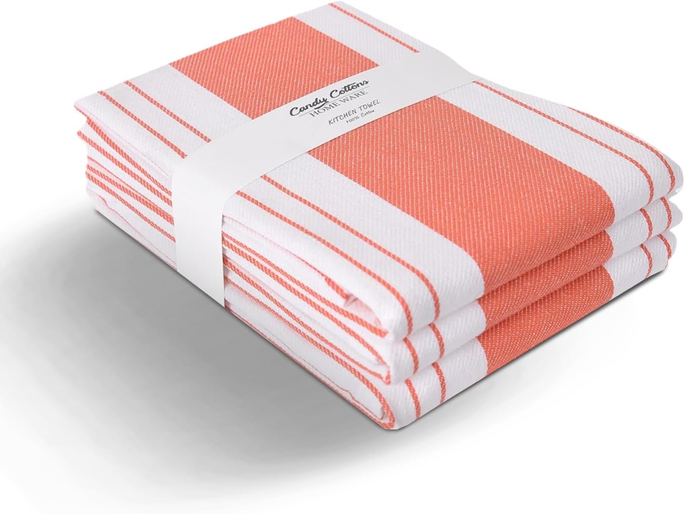 image:imageStripe Kitchen Towels Decor 18x28 in Cotton Dish Towels Boho Embroidery Festive Gift Set of 6 Pantry Kitchen Vintage Farmhouse Reusable Kitchen Dish TowelsGreenOrange Modern 3 Pack