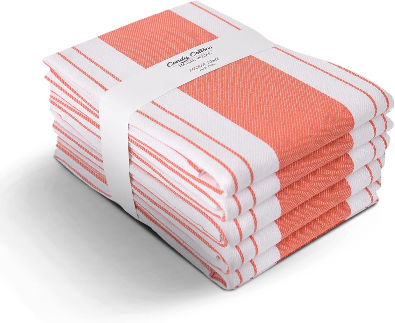 image:imageStripe Kitchen Towels Decor 18x28 in Cotton Dish Towels Boho Embroidery Festive Gift Set of 6 Pantry Kitchen Vintage Farmhouse Reusable Kitchen Dish TowelsGreenCoral Modern