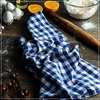 image:imageStripe Kitchen Towels Decor 18x28 in Cotton Dish Towels Boho Embroidery Festive Gift Set of 6 Pantry Kitchen Vintage Farmhouse Reusable Kitchen Dish TowelsGreenRoyal Blue Check