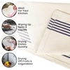 image:imageStripe Kitchen Towels Decor 18x28 in Cotton Dish Towels Boho Embroidery Festive Gift Set of 6 Pantry Kitchen Vintage Farmhouse Reusable Kitchen Dish TowelsGreenBlue Recycled