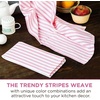 image:imageStripe Kitchen Towels Decor 18x28 in Cotton Dish Towels Boho Embroidery Festive Gift Set of 6 Pantry Kitchen Vintage Farmhouse Reusable Kitchen Dish TowelsGreenPink French