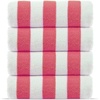 image:imageBeach Towel  100 Cotton Cabana Stripe Beach Towels 60 x 30 Inch Quick Dry Lightweight Pack of 4 Large Bath Towel for Beach Pool Bathroom SPAGymYoga and Beach BlanketPinkPink