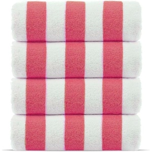 image:imageBeach Towel  100 Cotton Cabana Stripe Beach Towels 60 x 30 Inch Quick Dry Lightweight Pack of 4 Large Bath Towel for Beach Pool Bathroom SPAGymYoga and Beach BlanketPinkPink