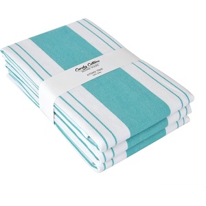 image:imageStripe Kitchen Towels Decor 18x28 in Cotton Dish Towels Boho Embroidery Festive Gift Set of 6 Pantry Kitchen Vintage Farmhouse Reusable Kitchen Dish TowelsGreenBlue Modern 3 Pack