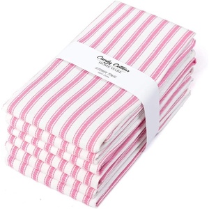 image:imageStripe Kitchen Towels Decor 18x28 in Cotton Dish Towels Boho Embroidery Festive Gift Set of 6 Pantry Kitchen Vintage Farmhouse Reusable Kitchen Dish TowelsGreenPink French