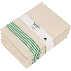 image:imageStripe Kitchen Towels Decor 18x28 in Cotton Dish Towels Boho Embroidery Festive Gift Set of 6 Pantry Kitchen Vintage Farmhouse Reusable Kitchen Dish TowelsGreen1 Green Recycled