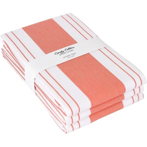 image:imageStripe Kitchen Towels Decor 18x28 in Cotton Dish Towels Boho Embroidery Festive Gift Set of 6 Pantry Kitchen Vintage Farmhouse Reusable Kitchen Dish TowelsGreenOrange Modern 3 Pack