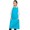 image:imageKitchen Apron 100 Cotton Of Size 25X35 Inch Aqua Blue plain apron Double Pocketed Apron with Adjustable Bib Men amp Women Apron for Cooking Baking Gardening BBQ
