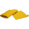 image:imageOven Mitt amp Pot Holder Set Pack of 2 Premium Heat Resistant Kitchen Wares Cotton Fabric Quilted Yellow Plain Machine Washable and Heat Resistant Pocket Mitts for Kitchen Cooking and Baking