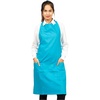 image:imageKitchen Apron 100 Cotton Of Size 25X35 Inch Aqua Blue plain apron Double Pocketed Apron with Adjustable Bib Men amp Women Apron for Cooking Baking Gardening BBQ