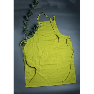 image:imageKitchen Apron 100 Cotton Of Size 25X35 Inch Olive green plain apron Double Pocketed Apron with Adjustable Bib Men amp Women Apron for Cooking Baking Gardening BBQ